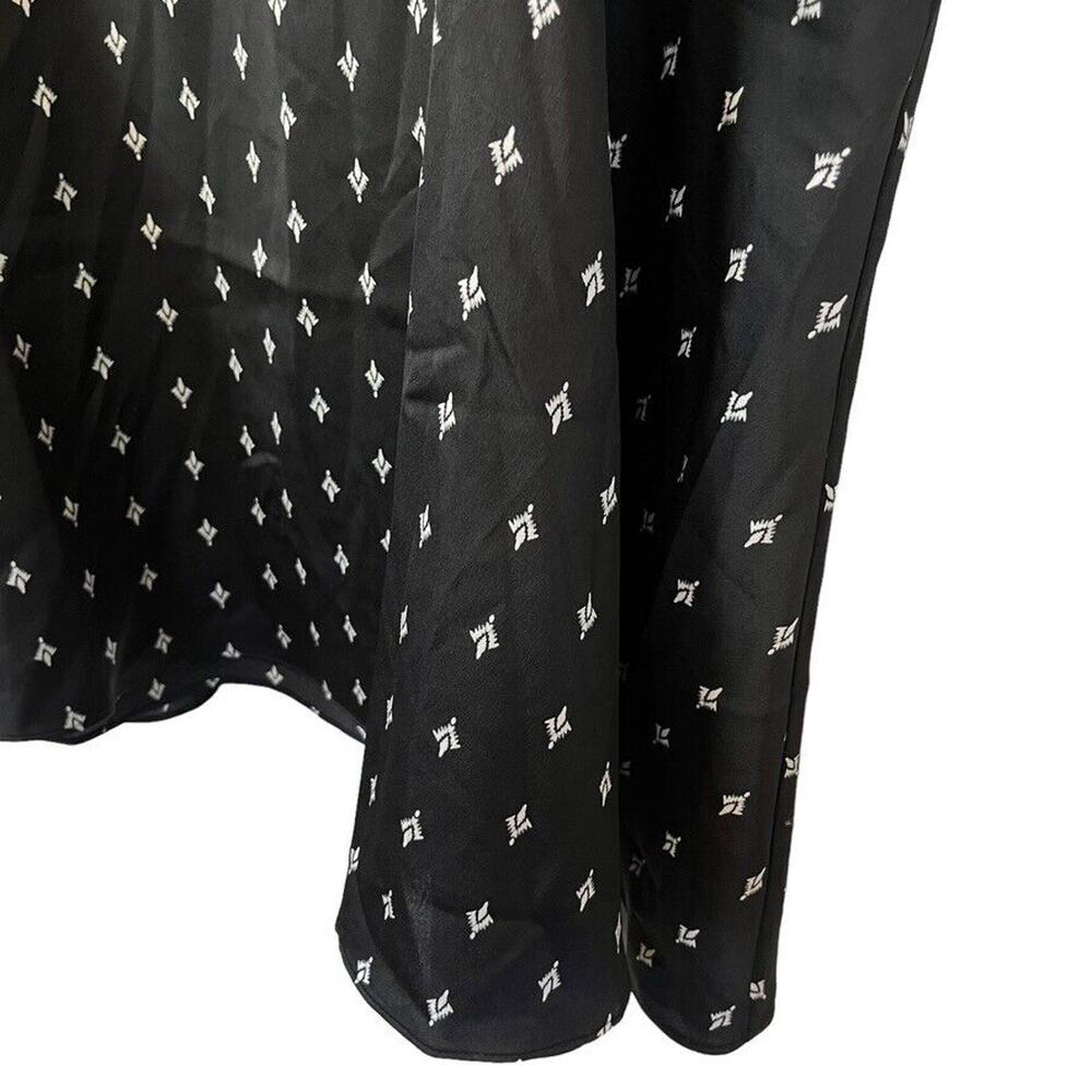 Ann Taylor Loft Plus Womens Black White Satin Midi Flare Side Zip Skirt sz 18 - Picture 8 of 15